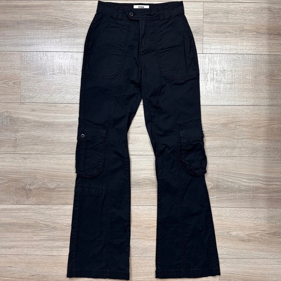 Cotton On Black Flare Cargo Pants Grudge Emo Streetwear Cotton Women's US 2 - Picture 3 of 10